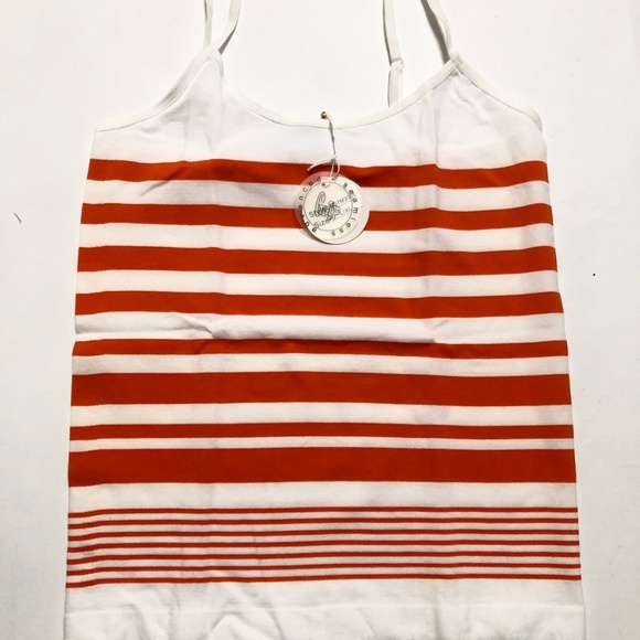 NWT 4pc Grip Cami Tank Top Lot L/XL Striped Nylon Spandex Red Yellow Black Orang - Picture 6 of 8